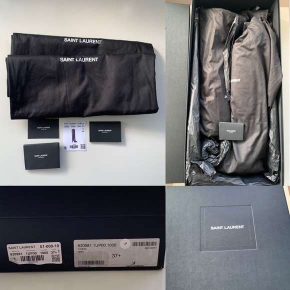 Saint laurent Kate 105 Model Tall Black Leather Boots (Size 37.5) - Picture 8 of 10